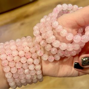 Rose Quartz 8mm Bracelets | Minimalist crystal jewelry